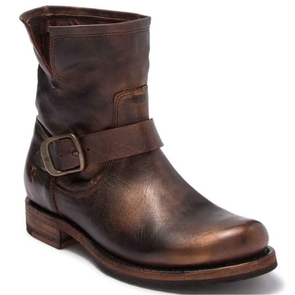 NEW - FRYE BOOTS - VERONICA - BRONZED LEATHER